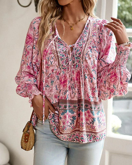Aspasia® | Floral Long Sleeve Blouse For Summer