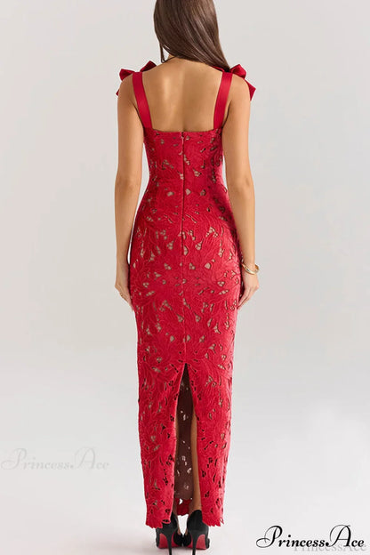 Lace Bow Bodycon Party Dress