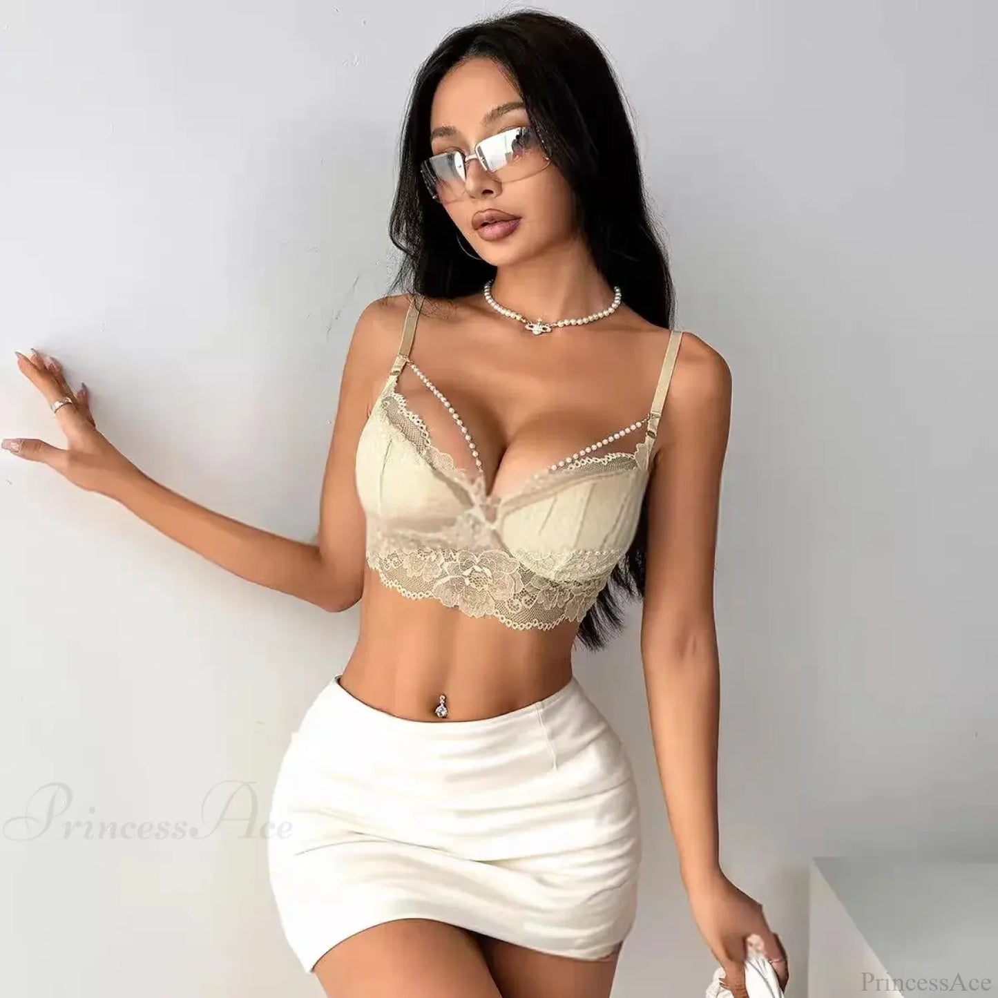 Lace Hollow Mesh Corset Spaghetti Strap Bodysuit