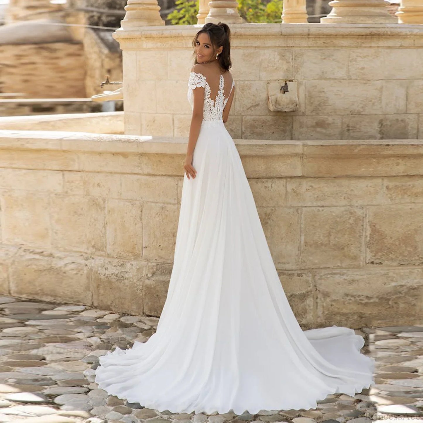 Lace Off-Shoulder Wedding Dress