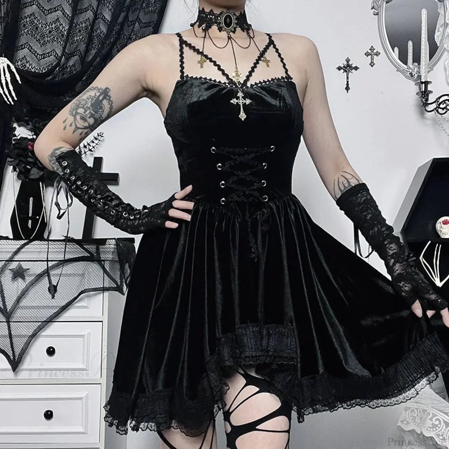 Lace Tall Waist Mini Garment