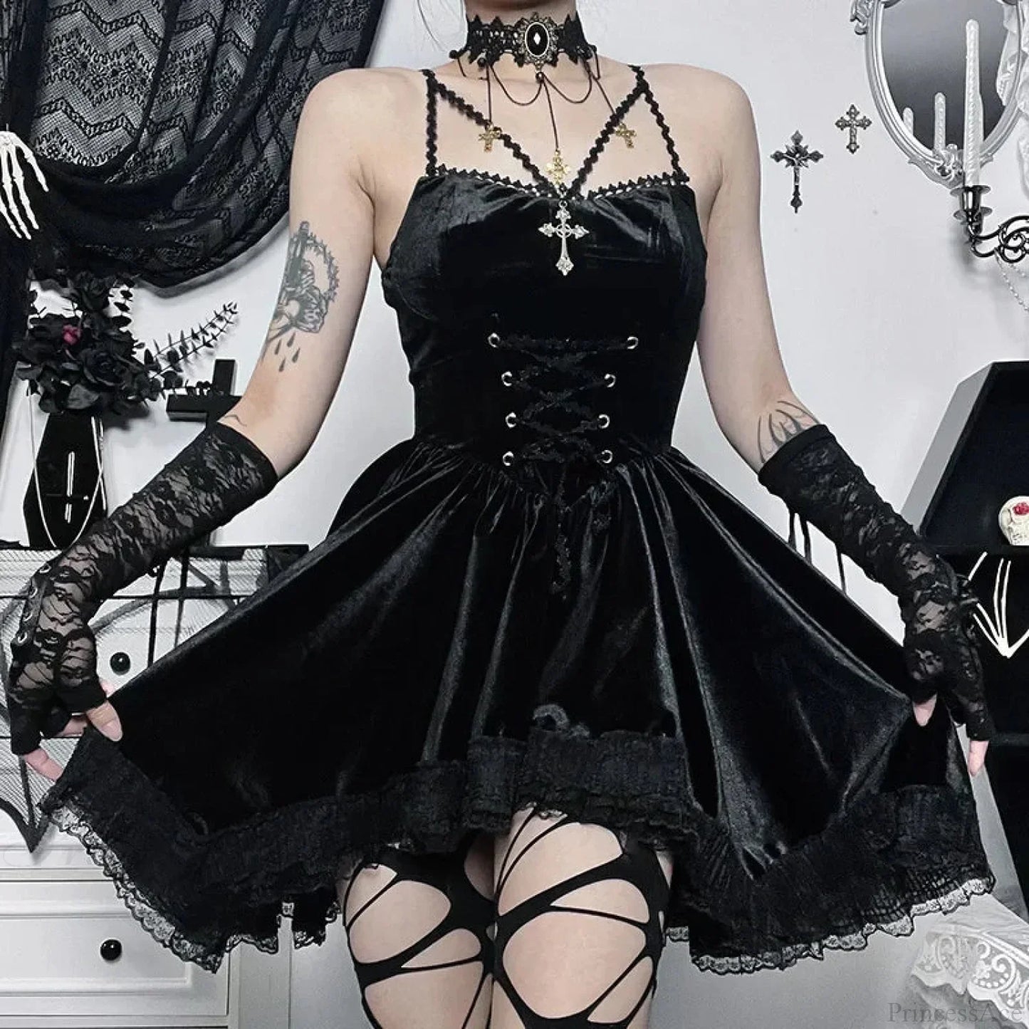 Lace Tall Waist Mini Garment