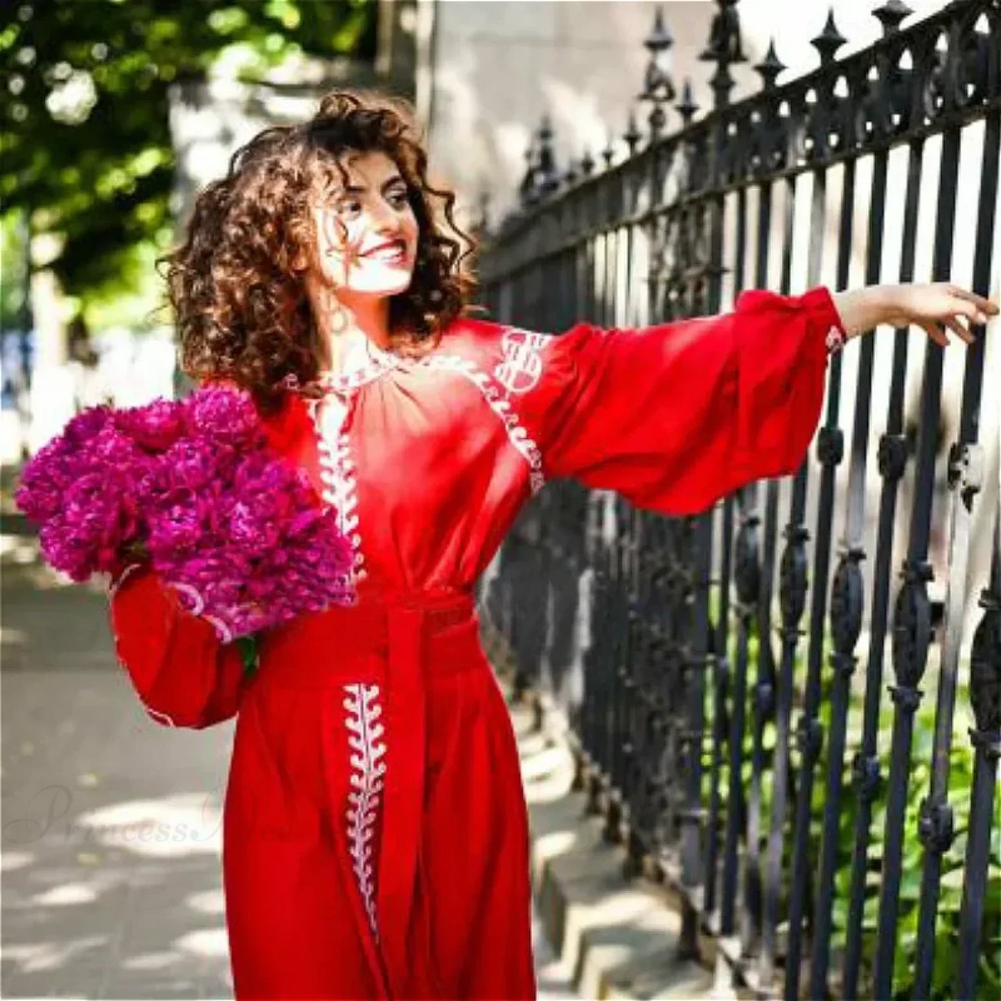 Lantern Sleeve Ethnic Tunic Boho Dress