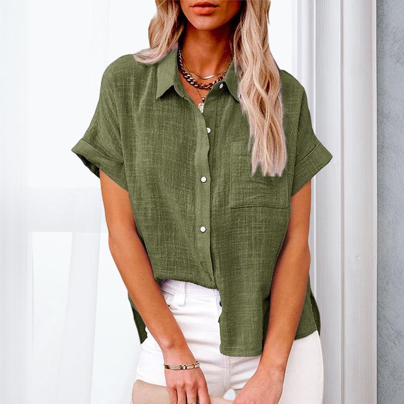 Buc® | Relaxed Linen Blouse With Short Sleeves