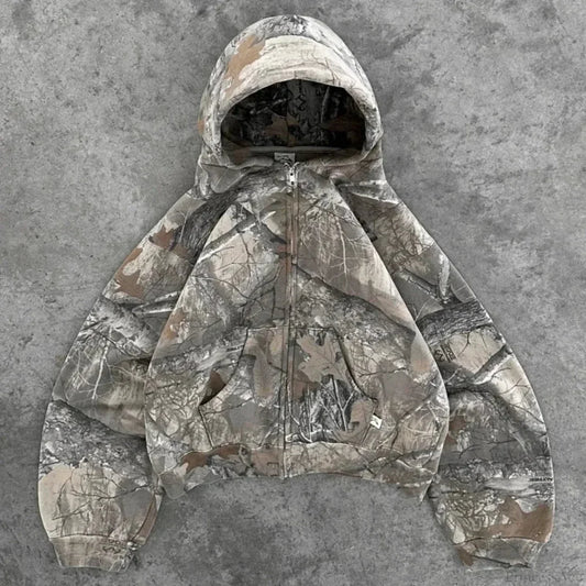 Leaf Camouflage Loose Sweatshirt Hoodie