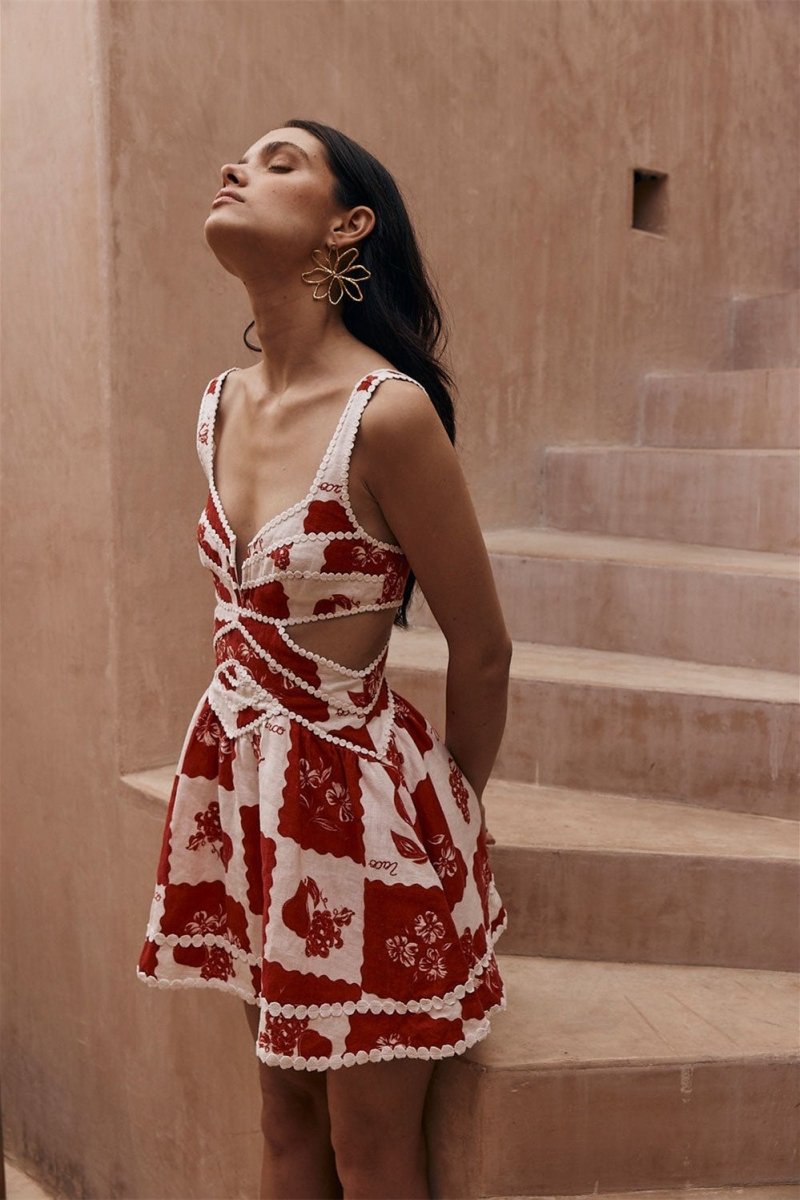 Ornella® | Printed Mini Dress With Cut-Outs