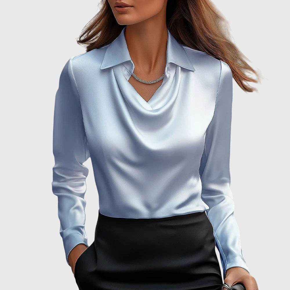 Lena | Women's Long Sleeve Cowl Neck Blouse