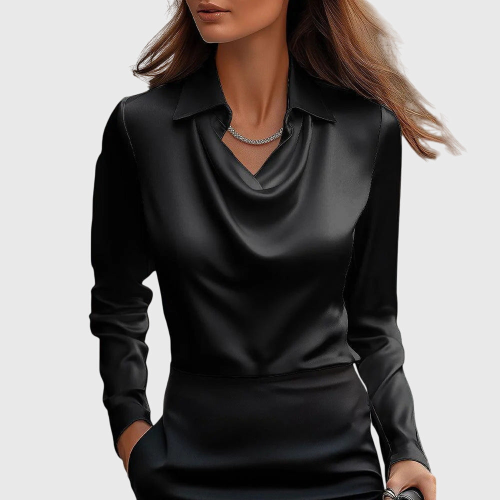 Lena | Women's Long Sleeve Cowl Neck Blouse
