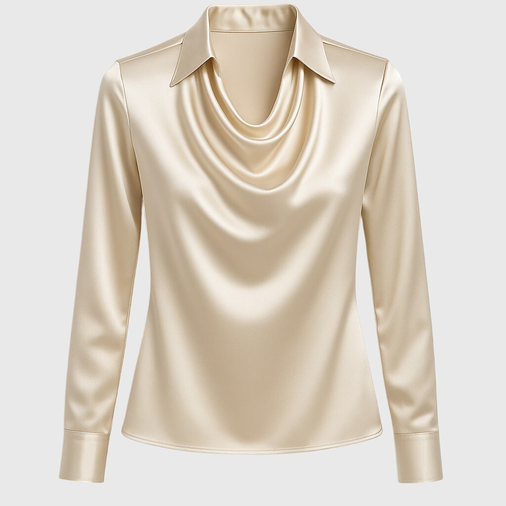 Lena | Women's Long Sleeve Cowl Neck Blouse