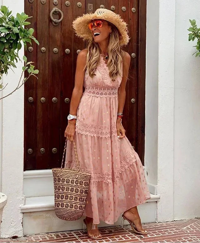 Lena | Women's Sleeveless A-Line Maxi Dress