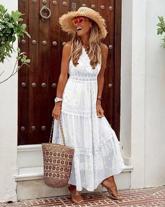 Lena | Women's Sleeveless A-Line Maxi Dress