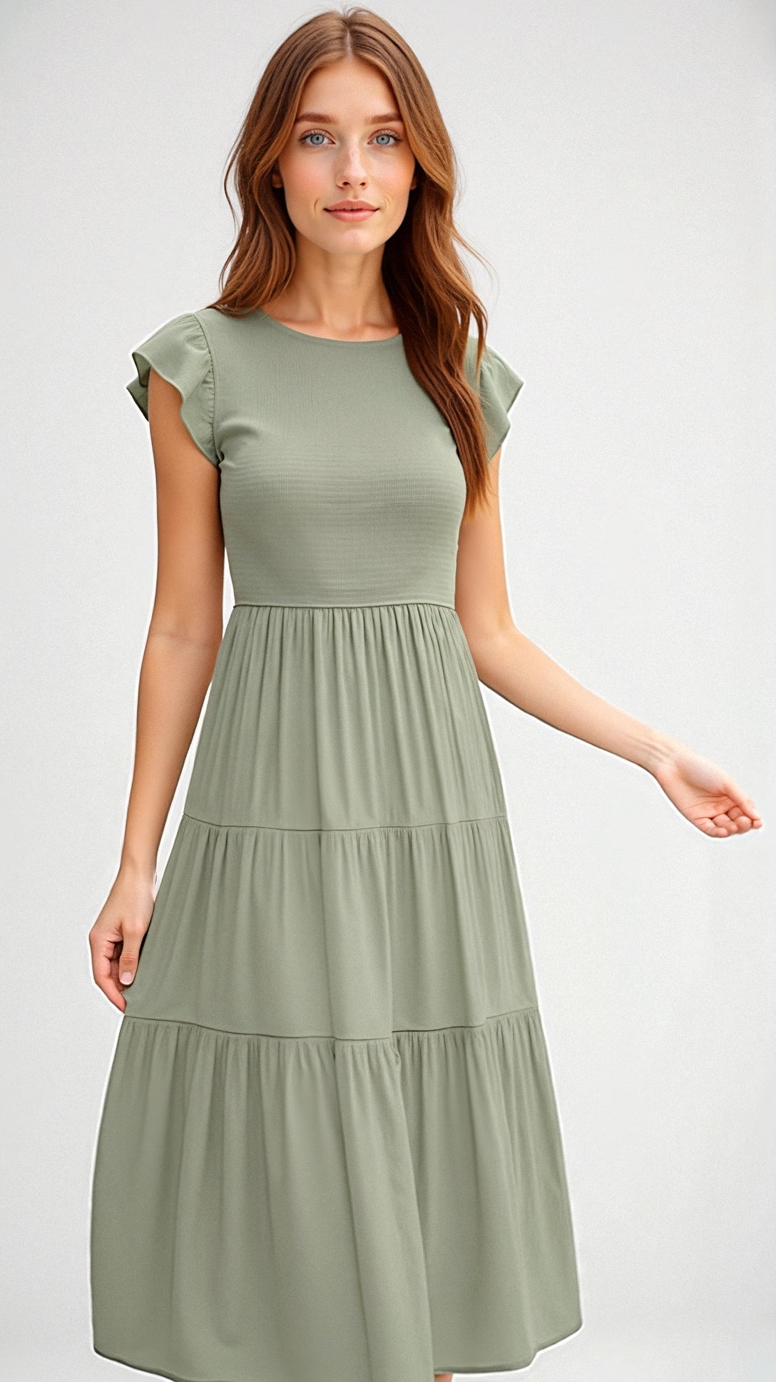 Pilar® | Smocked Summer Midi Dress Pleated