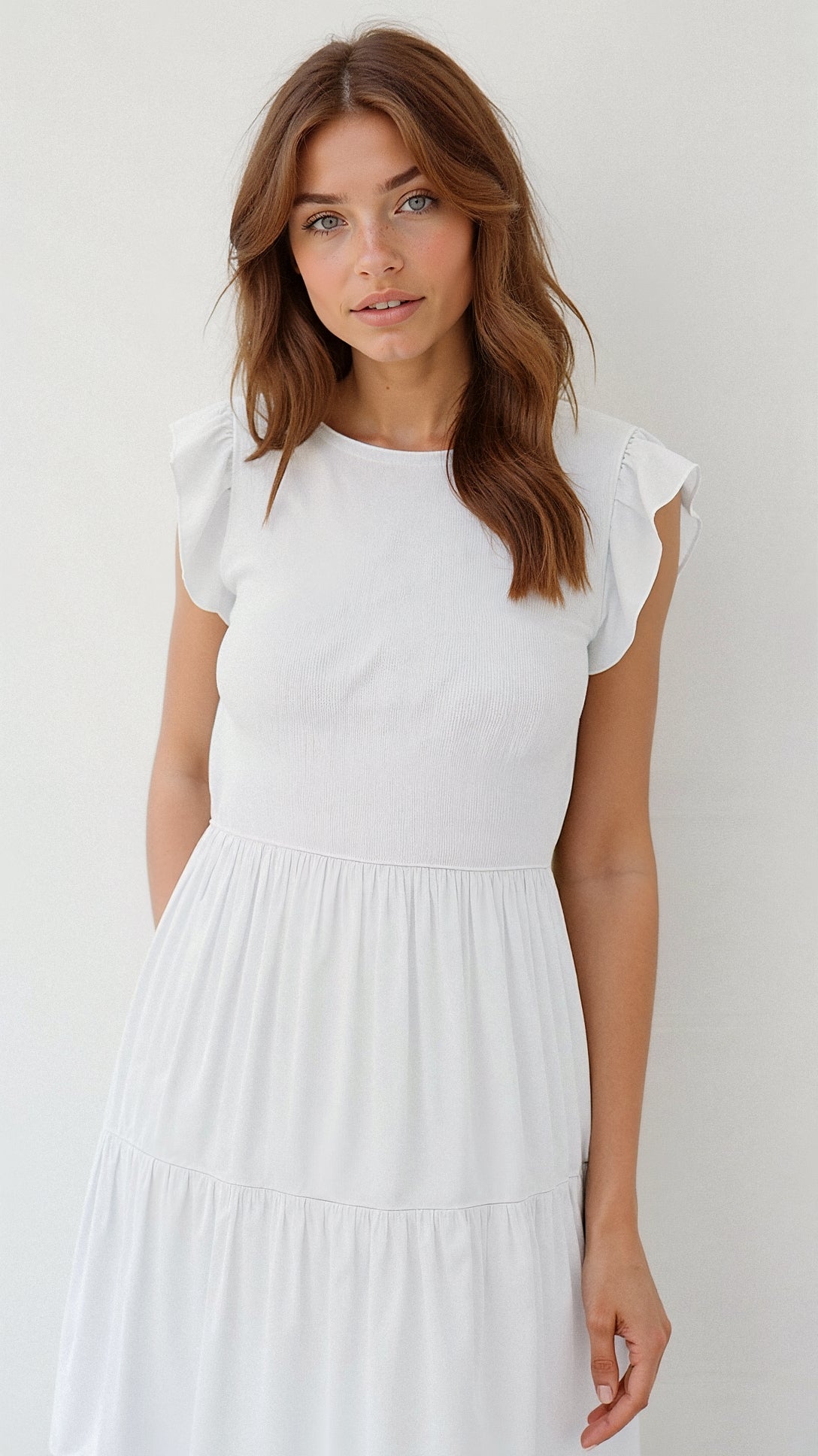 Pilar® | Smocked Summer Midi Dress Pleated