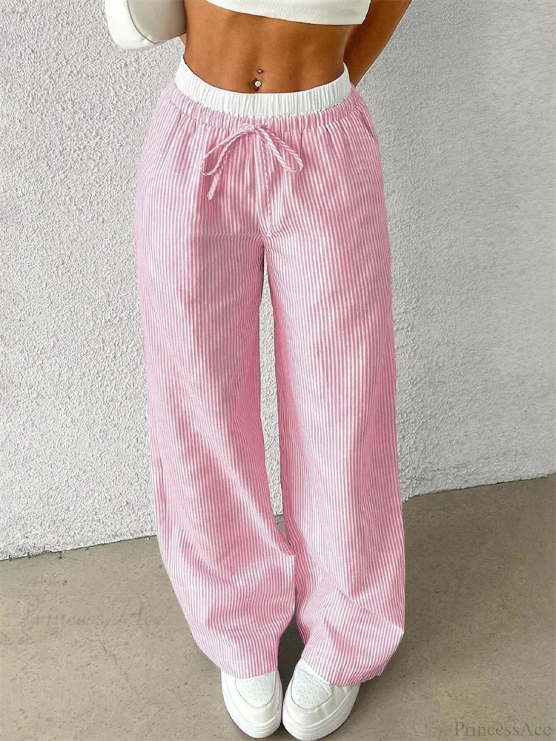 Leopard Drawstring Elastic Waist Loose Winter Pant