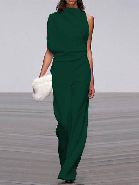 Libby | Women's One Shoulder Wide Leg Jumpsuit