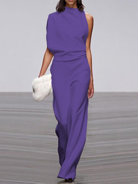 Libby | Women's One Shoulder Wide Leg Jumpsuit
