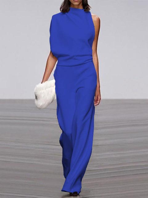 Libby | Women's One Shoulder Wide Leg Jumpsuit