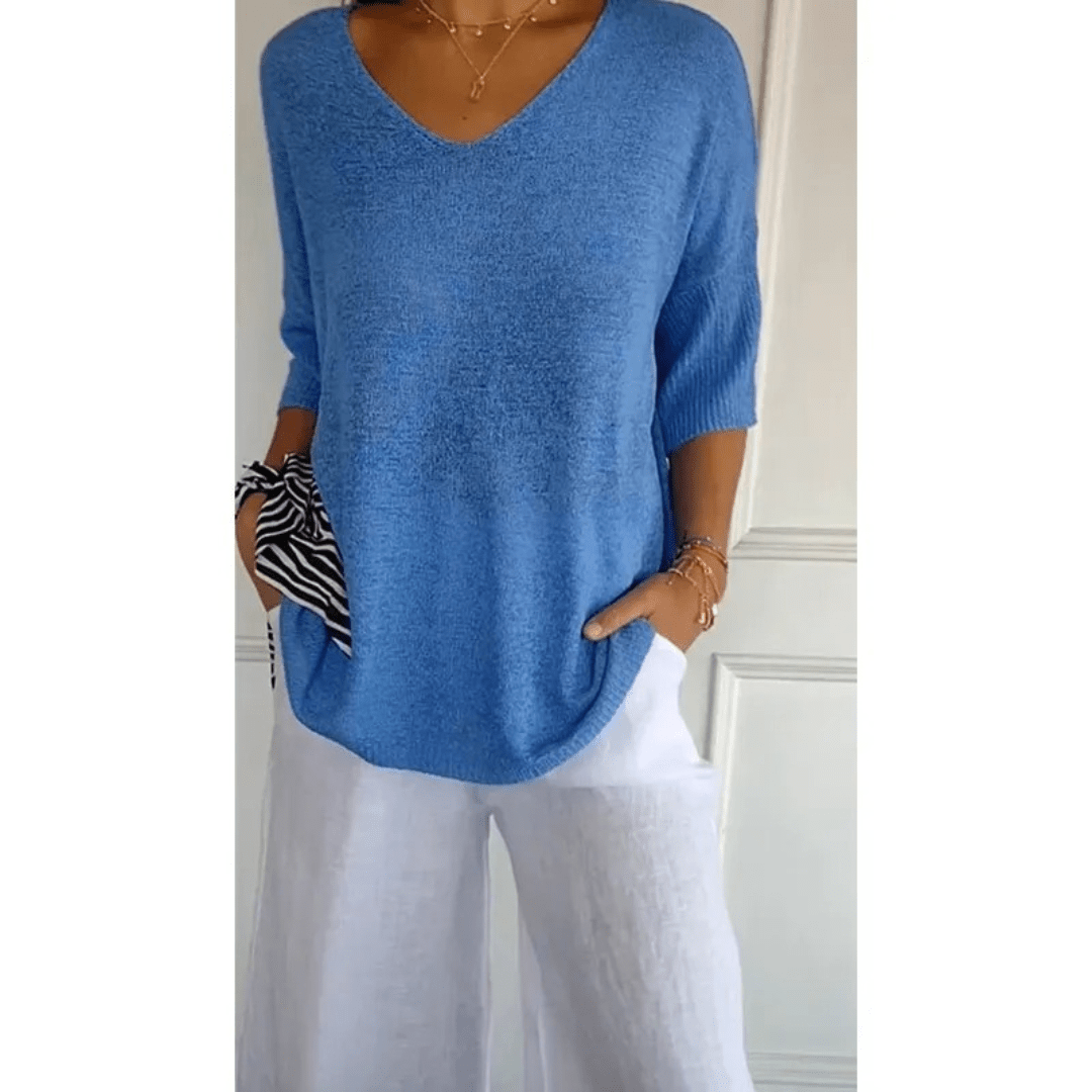 Libby | Women's V-Neck Relaxed Fit Tunic Top