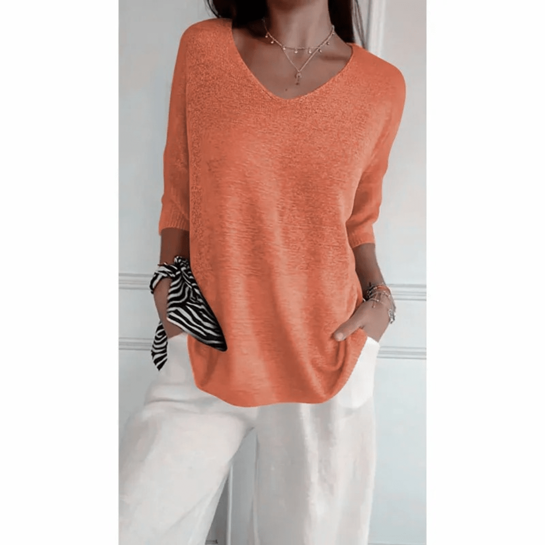 Libby | Women's V-Neck Relaxed Fit Tunic Top