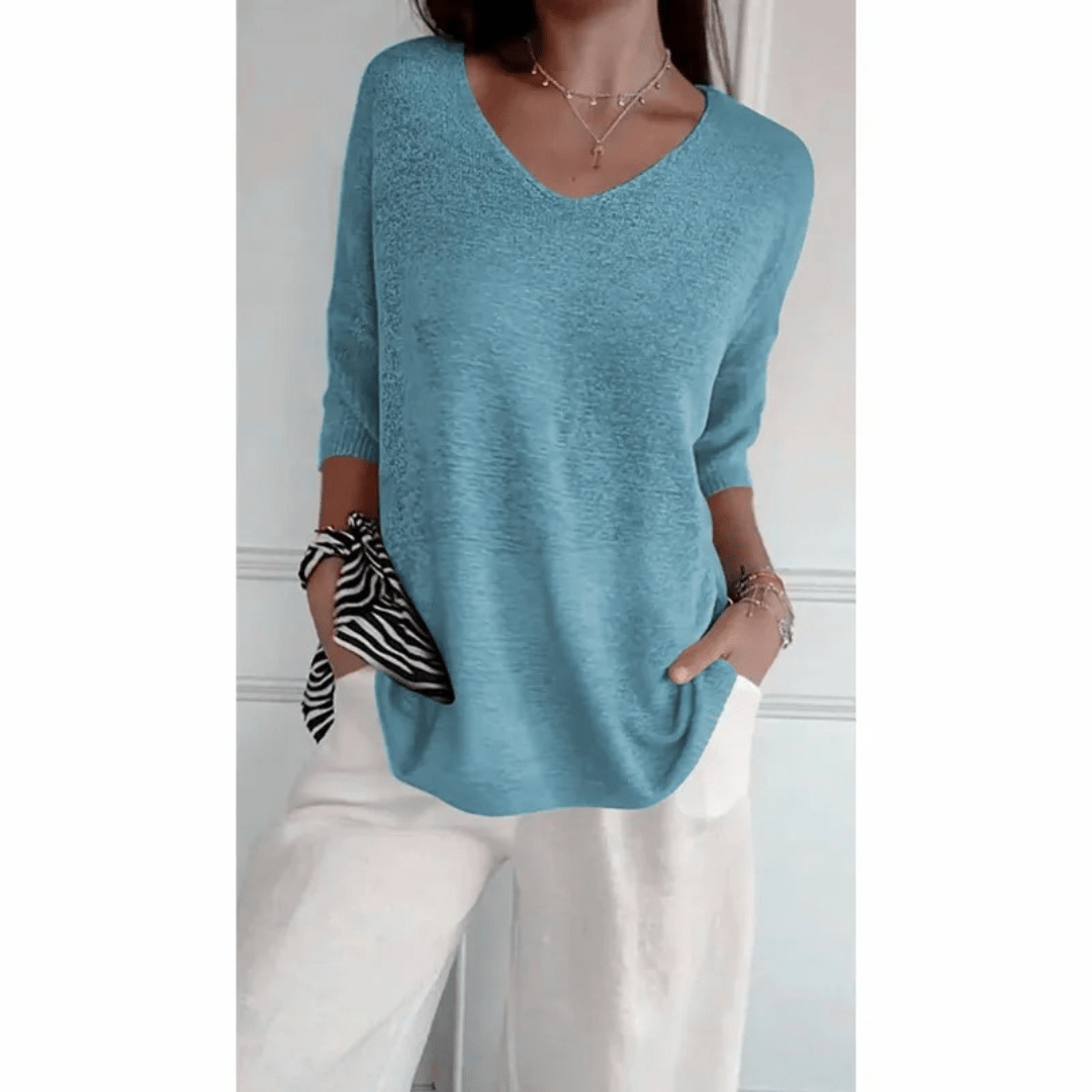 Libby | Women's V-Neck Relaxed Fit Tunic Top