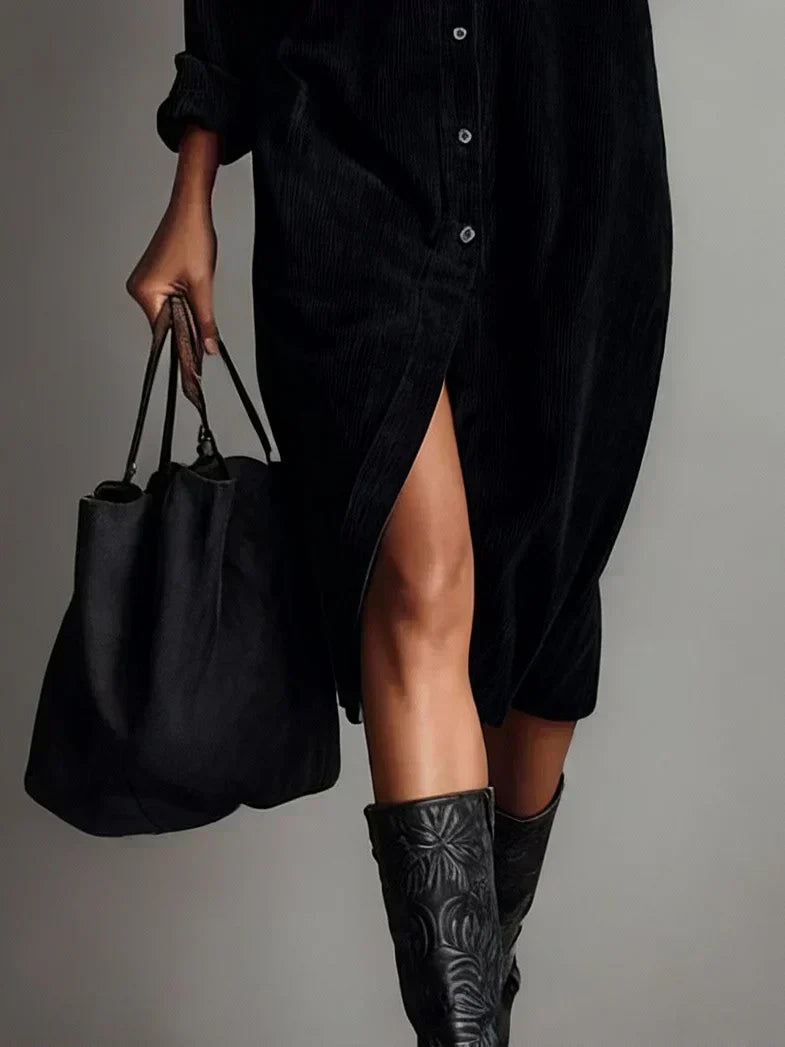 Linda | Women's Button-Down Midi Shirt Dress