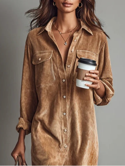 Linda | Women's Button-Down Midi Shirt Dress