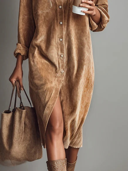 Linda | Women's Button-Down Midi Shirt Dress