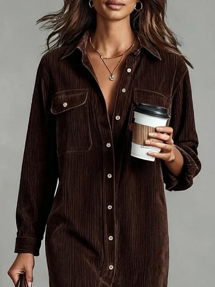 Linda | Women's Button-Down Midi Shirt Dress