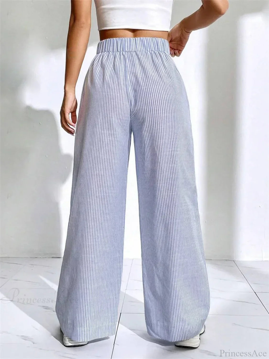 Loose High Waist Striped Lounge Streetwear Pant