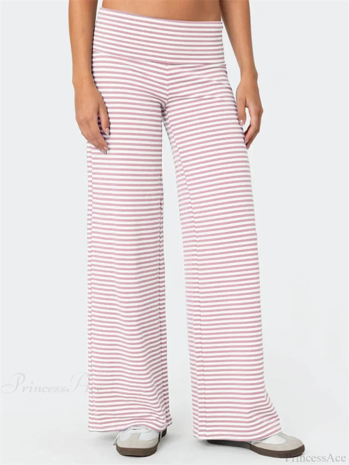 Loose Wide-Leg Striped Elastic Waist Streetwear Pant