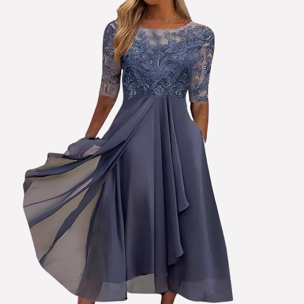 Lori | Women's Lace A-Line Midi Dress