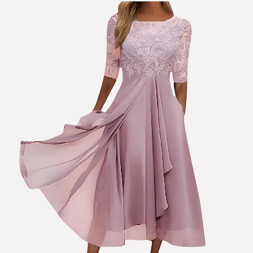 Lori | Women's Lace A-Line Midi Dress