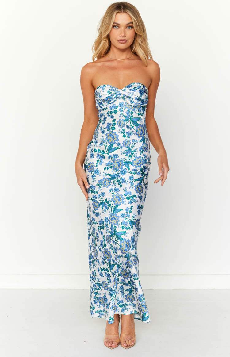 Paulina® | Printed Maxi Tube Dress With Knot Detail