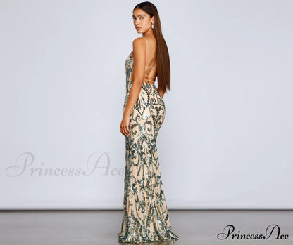 Luana Formal Open Charming Back Sequin Dress