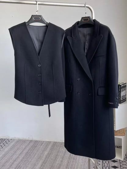 Luxury Wool Cashmere Double-Sided Overcoat