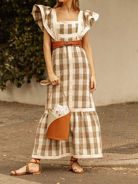 Eugenia® | Elegant Checkered Dress