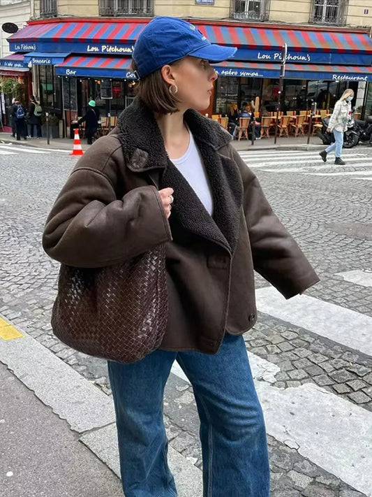 Eefje | Brown oversized jacket