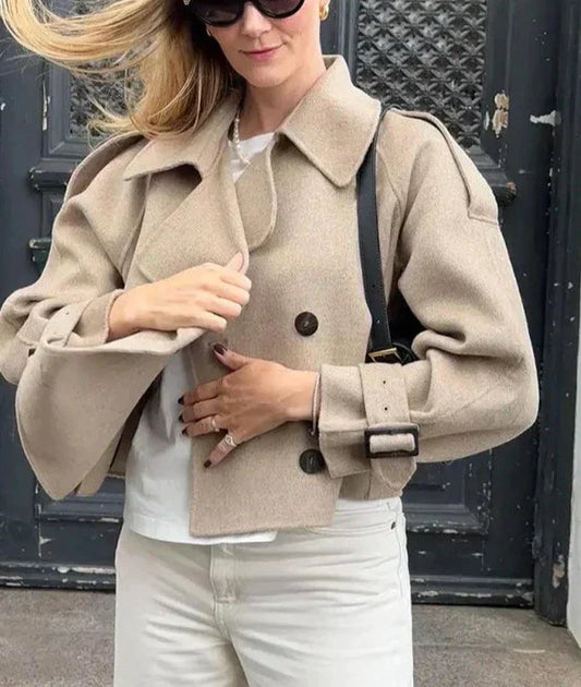 Bryttani® | With A Pointed Collar And Button Closure