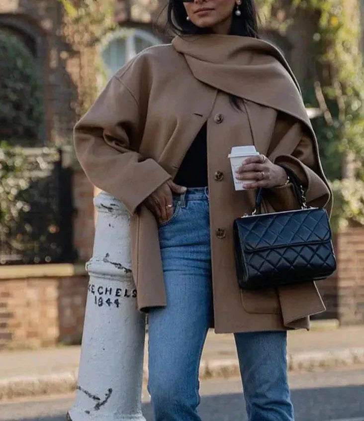 Annemarie® | Camel coat with scarf