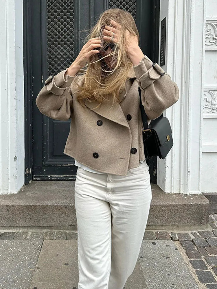 Bryttani® | With A Pointed Collar And Button Closure