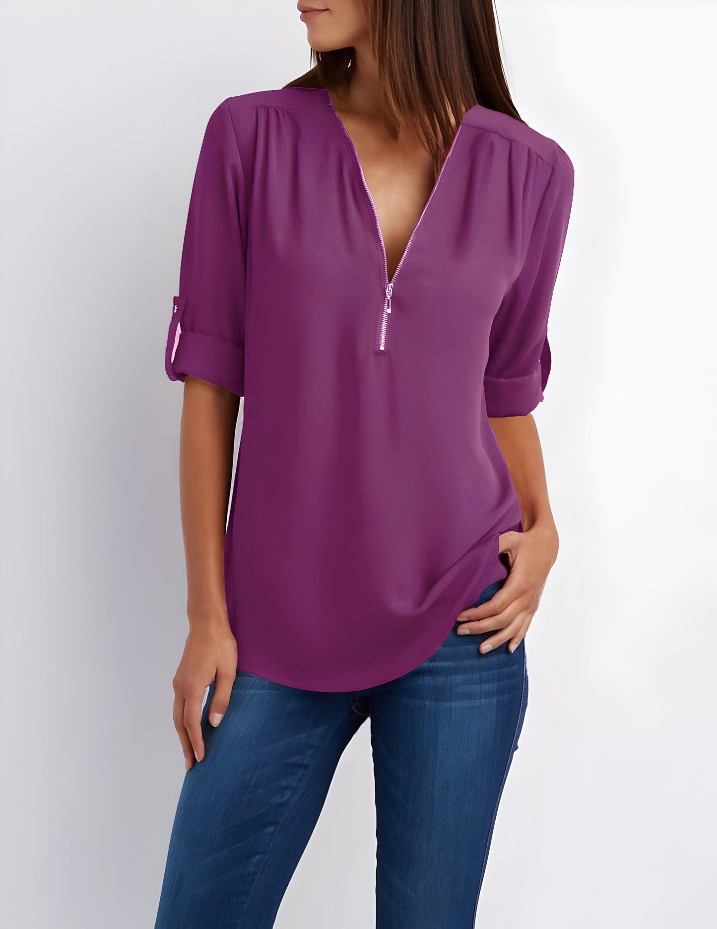 Maisie | Women's Zip Front Blouse