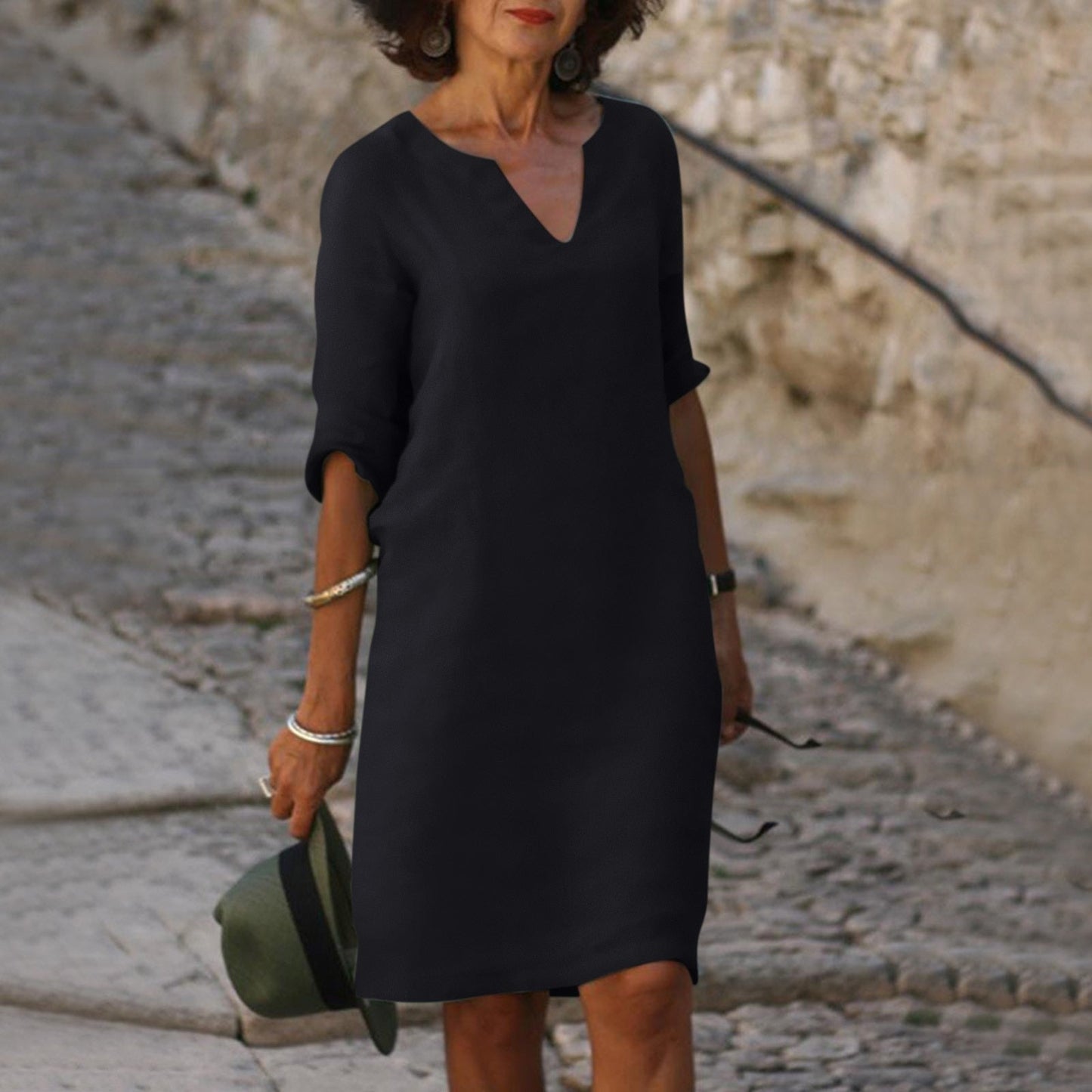 Marissa | Women's V-Neck Midi Dress