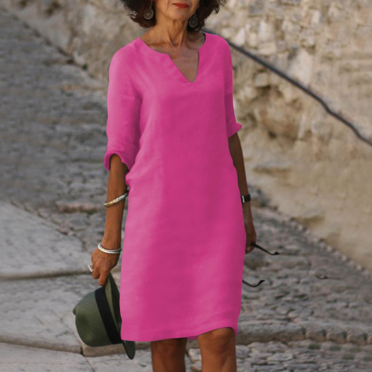 Marissa | Women's V-Neck Midi Dress