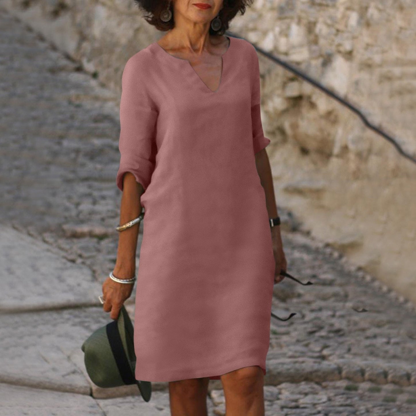 Marissa | Women's V-Neck Midi Dress