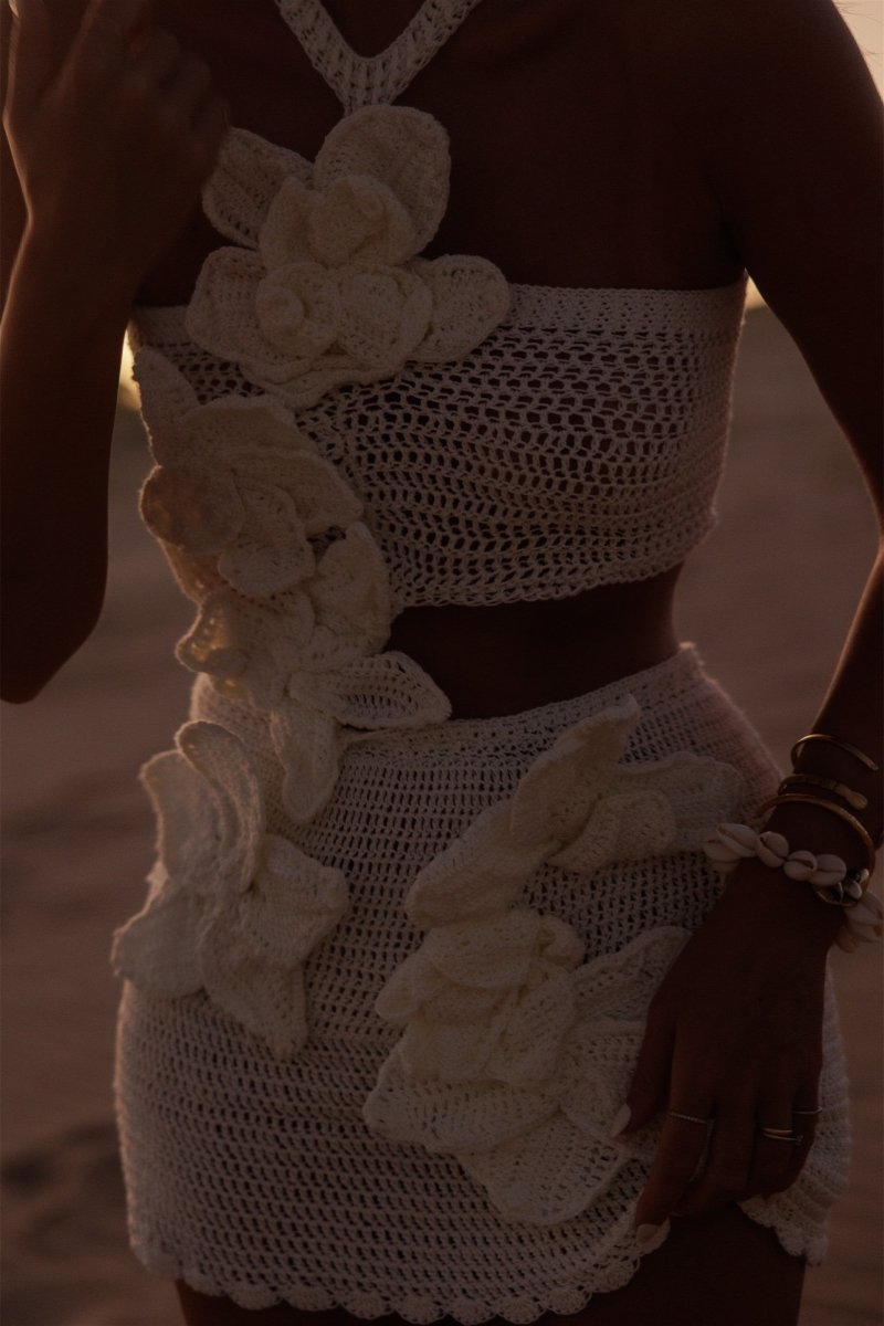 Marta® | Halterneck Floral Knit Mini Dress