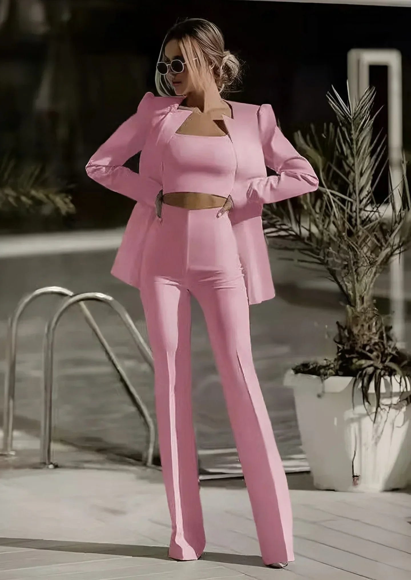Mary | Women's Fitted Blazer Two-Piece Pant Suit Set
