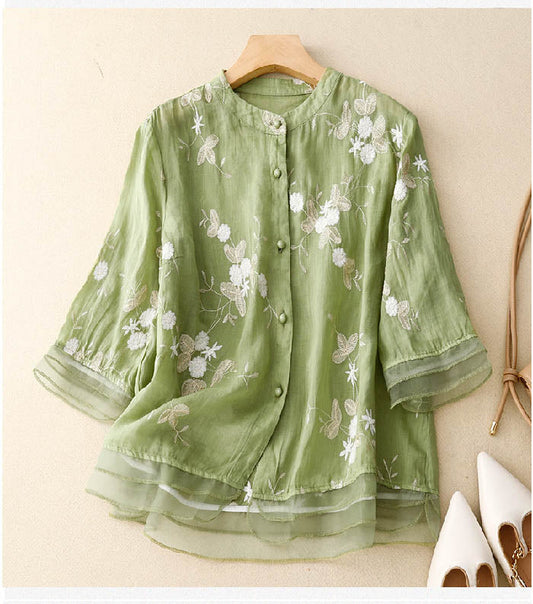 Maureen | Women's Button-Down Floral Blouse