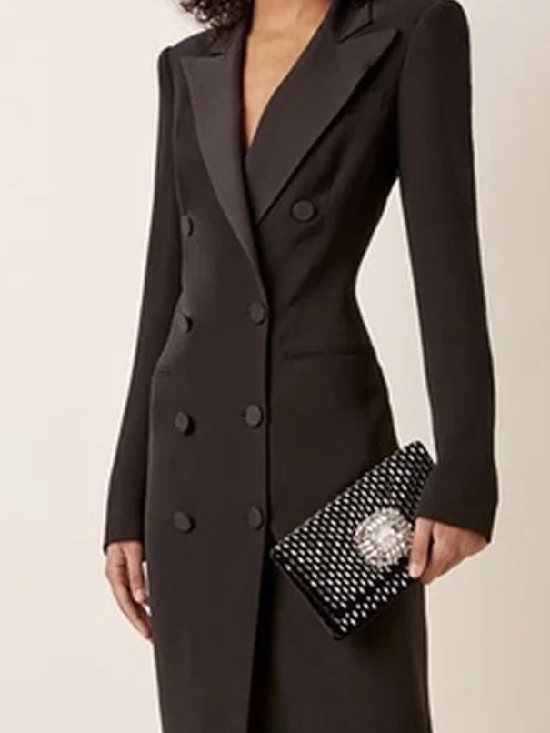 Mckenzie | Women's V-Neck Blazer Maxi Dress