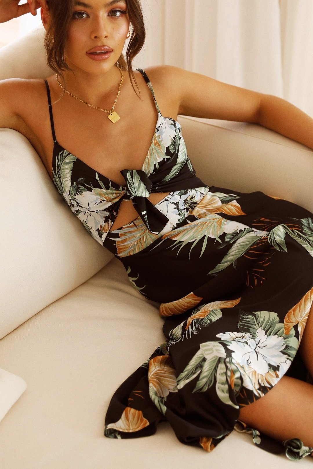 Reina® | Printed Maxi Slip  With Knot