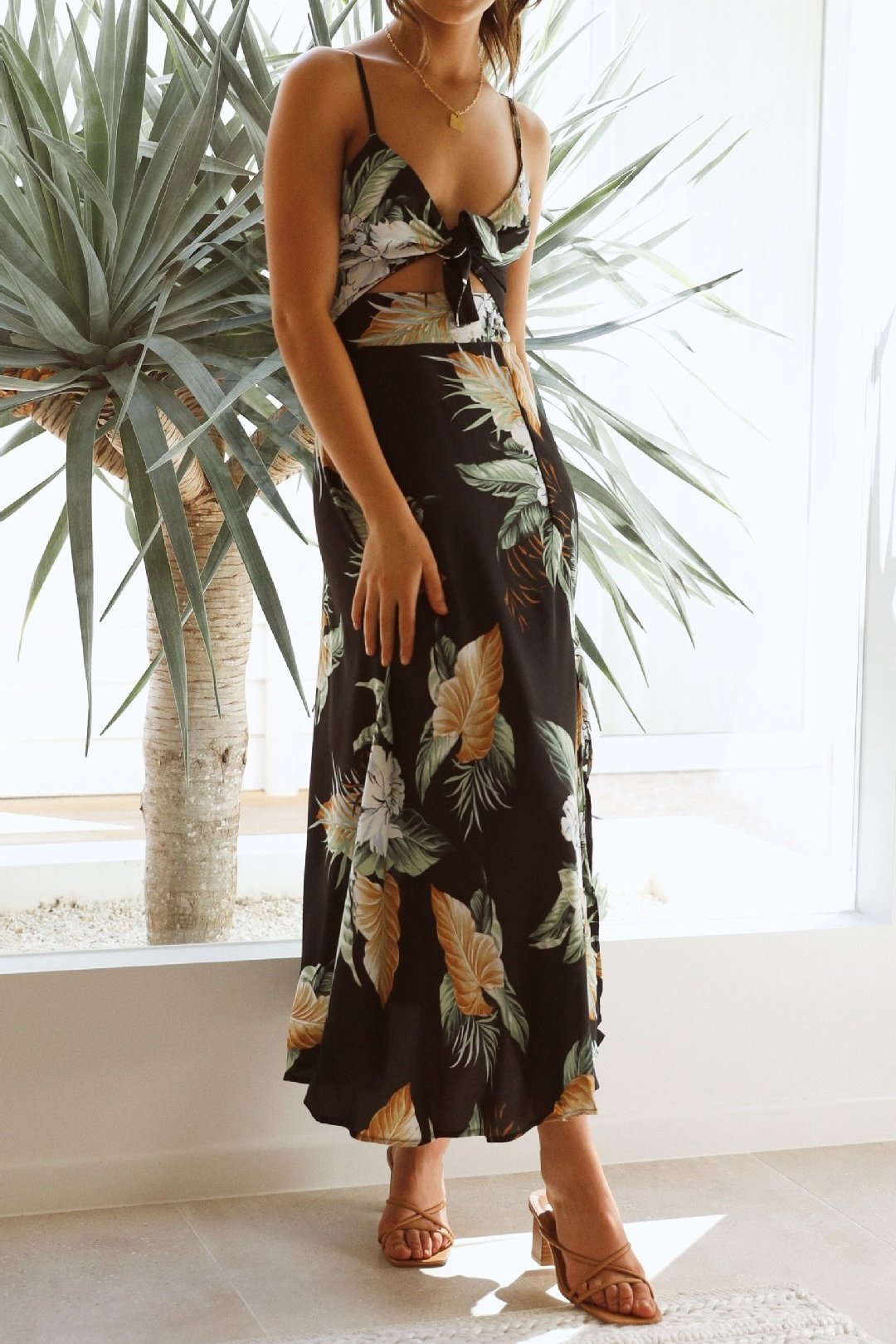 Helga® | Printed Maxi Slip With Knot